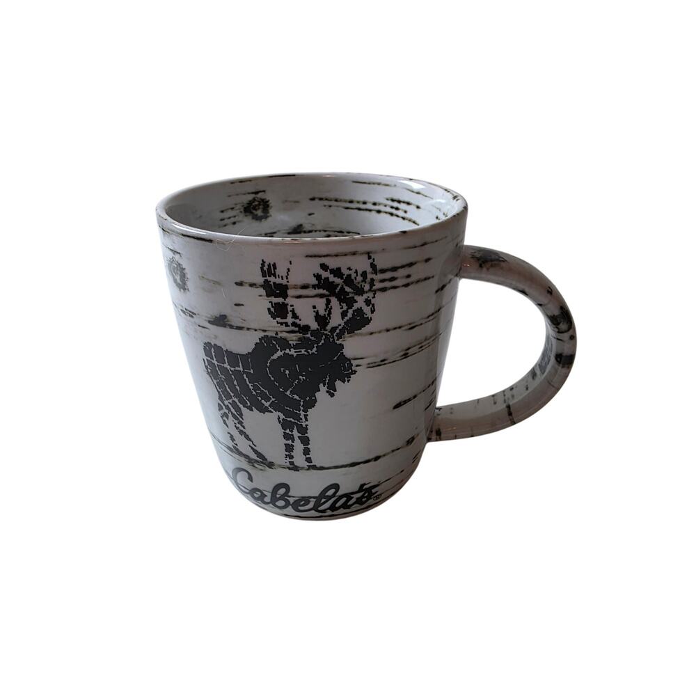 CABELA'S White Black Aspen Tree MOOSE Tea Coffee Mug